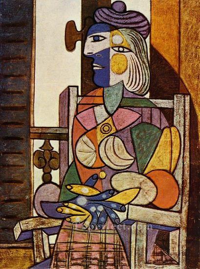 Femme assise devant la fenetre Marie Therese 1937 Cubism Oil Paintings